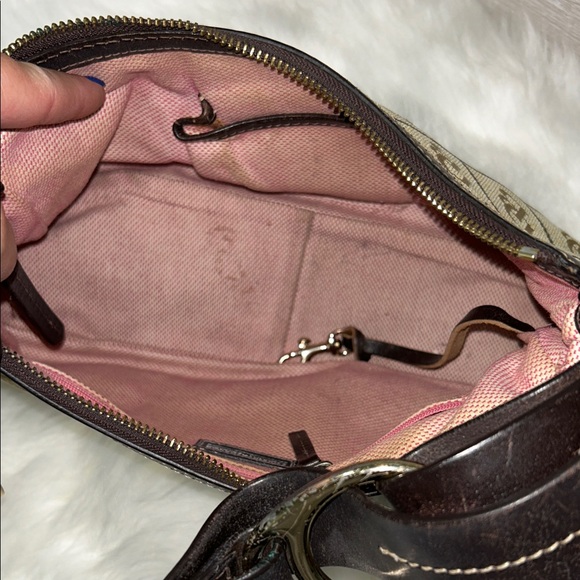 Dooney & Bourke Tan and Brown Monogram Shoulder Bag - Picture 6 of 6